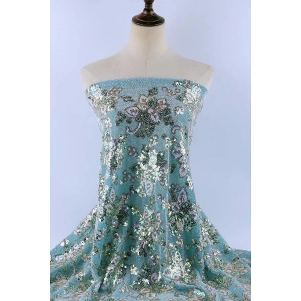 Quality Ultramodern Lace Fabric For Dressmaking Glitz Sequin Equipped Multifunctional wholesale