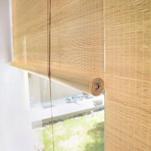 Natural Plain Bamboo Roller Blind Moisture And Mildew Proof Bamboo Blinds
