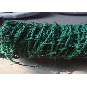 PVC Coated Lowa Barbed Wire Green Security Fence On Chain Link Fence Top