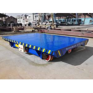 Bay to bay metal plate battery operated electric flat trailers on rails