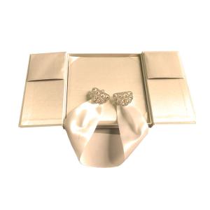 Wedding Invitation Decorative Gift Boxes 2 Sides Open Custom Design With Ribbon