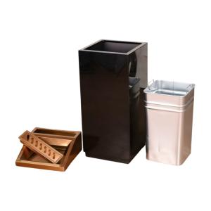 Newest Hot Sale Rectangular Lobby Standing Trash Bin Stainless Steel Commercial