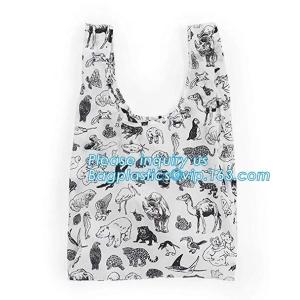 Supermarket polyester foldable non-woven bags fabric grocery shopping bag with