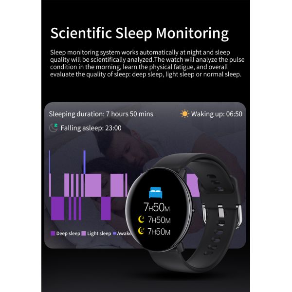 HS6620D DM18 180mAh 1.3 Inch Smart Bluetooth Heart Rate Watch BLE4.2