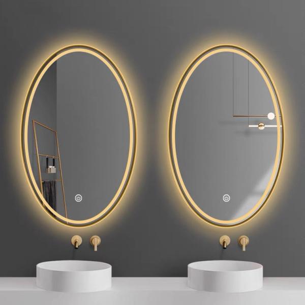 Quality Round Shape Illuminated LED Bathroom Mirrors Defog With One Button wholesale