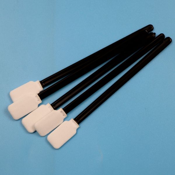 Lint Free Black Handle Flat Square Cleanroom Swab Car Cleaning Polyester Swab For Printer Maintenance