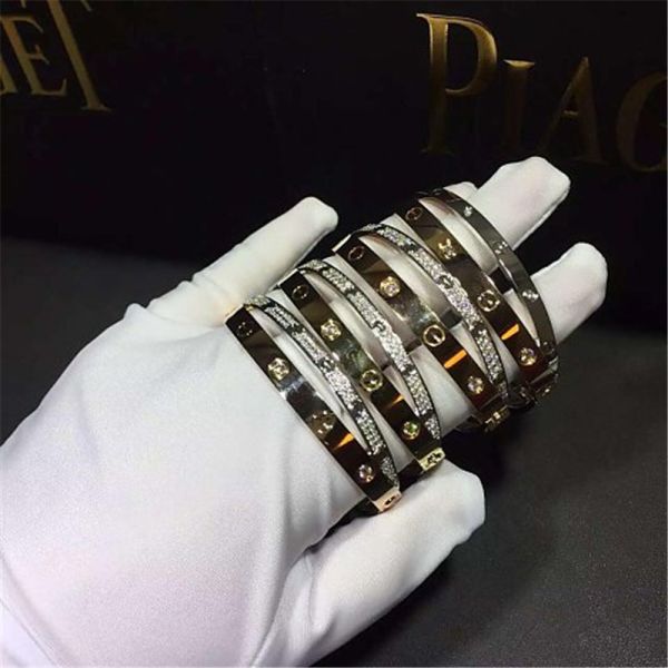 C Double ring bracelet Love bracelet, 18K gold. With a screwdriver. Jewelry factory in Shenzhen, China