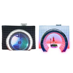 White Inflatable Photo Booth With Camera Customized Internal RGB Light