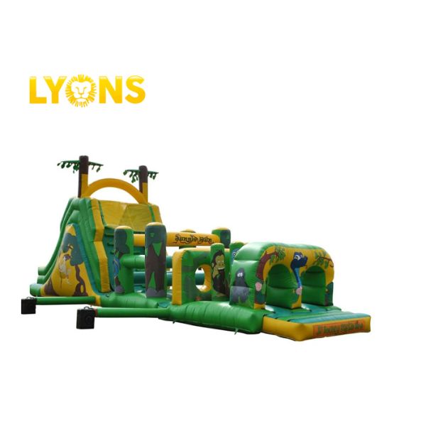 Green Funny Monkey Blow Up Obstacle Course Outdoor Toys For Kids