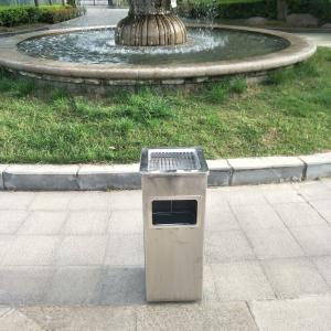 Cheap Commercial Trash Can Hotel Lobby Vertical Rust Steel with Ashtray Trash Hotel Lobby Corridor Flame Retardant Paper Baskets for sale