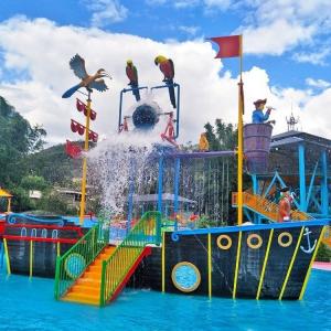 China Fiberglass Water Park Water Sprinkler Playground With Children Slides on sale