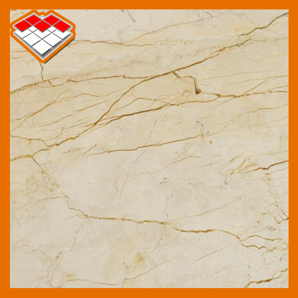 Quality Golden Veins Beige Bathroom 12mm Marble Stone Slab wholesale