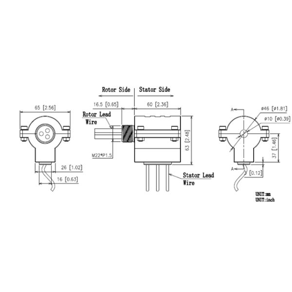 3 Poles High Voltage Slip Ring 30 Amps Electrical Interface