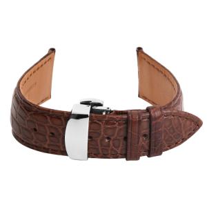 Soft Crocodile Leather Watch Strap Bands With Folding Clasp