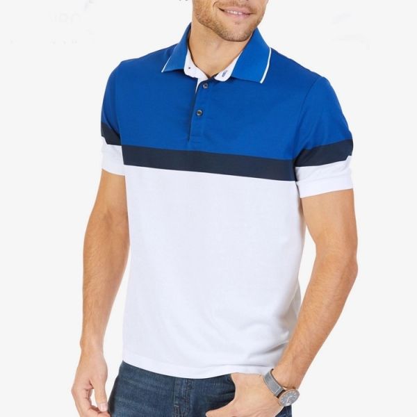 Quality Breathable Color Block Mens Polo Style Shirts Short Sleeve Slim For Summer wholesale