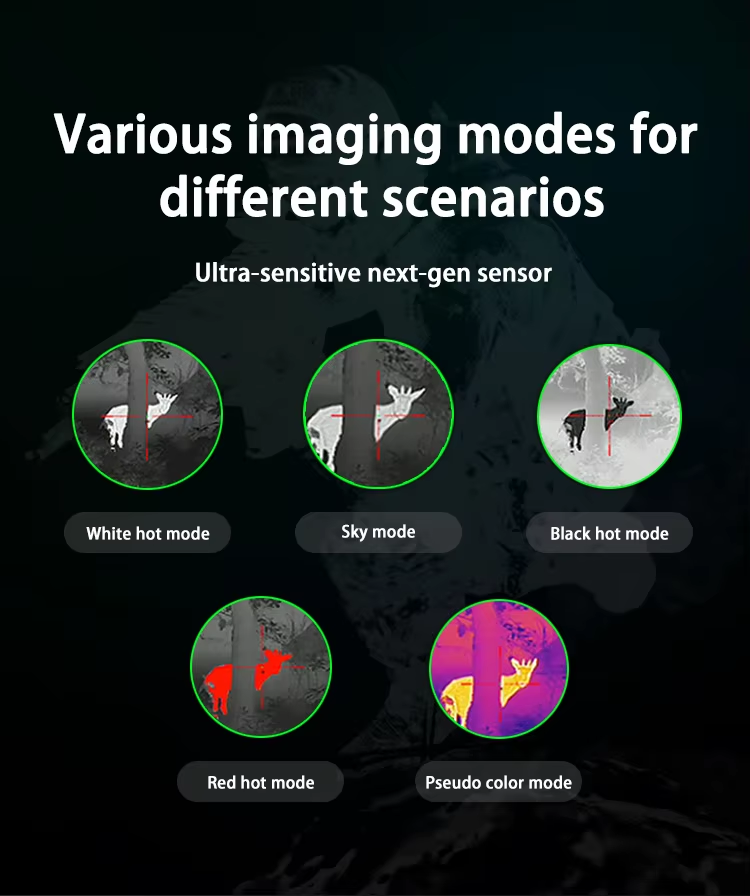 TMRS5 Series Outdoor Thermal Scope Resolution 384x288 with Rangefinder Full Black Night Vision Devices for Hunting