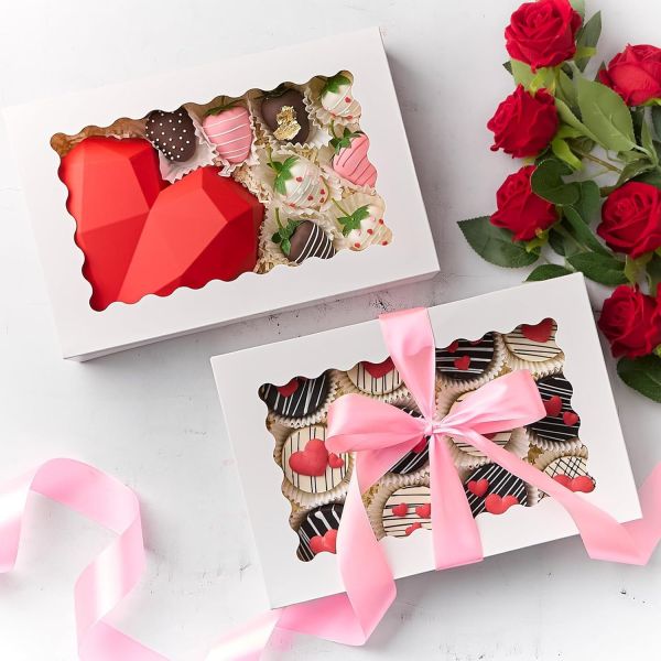 Windowed Rectangle Bakery Box Transparent Display Packaging for Macarons