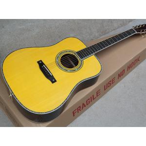 Factory custom yellow 41" full solid OM 42 acoustic guitar with ebony fretboard