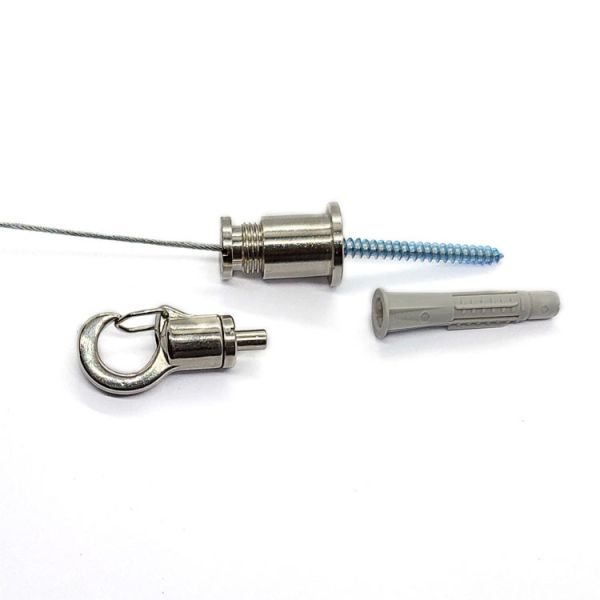 Quality Hanging Signs Drop Ceiling Hooks Kit 2 Cable Set With Stainless Steel Wire Rope Clamp wholesale