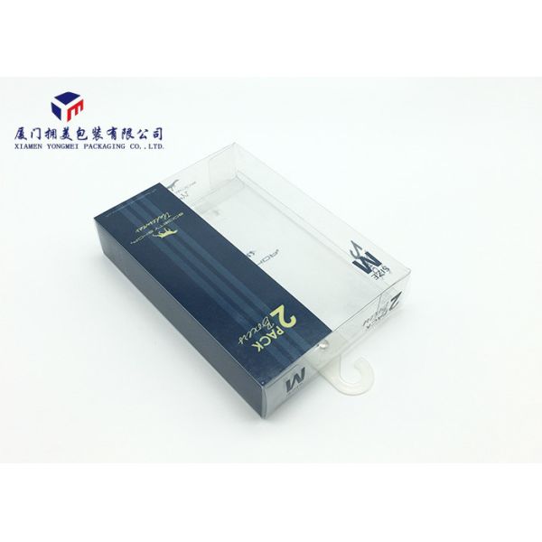 PET Plastic Box Rectangle Shape Customized Printing Plastic Box For Underwear