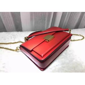 Mini Style Red Color Womens Shoulder Handbags With Handle , Genuine Cow Leather