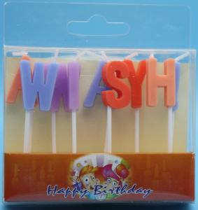 100% Paraffin 5 Colors Letter Birthday Candles Party Festival Use