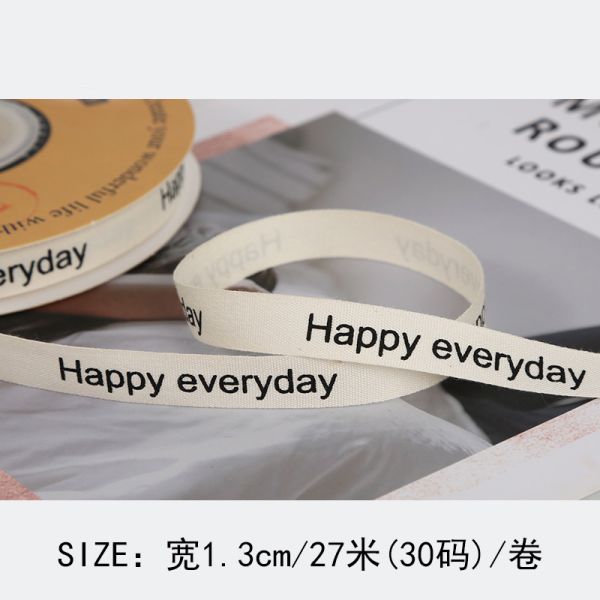13mm Printed Cotton Ribbon DIY Craft Packing Ribbon For Gift