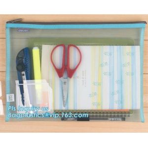 Office A4 /A5 size pvc plastic mesh zipper file bag, B6 A5 B5 A4 transparent