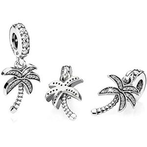 China EZ Tuxedo Palm Tree Dangle Charms 925 Sterling Silver Tree Pendant with Cubic Zirconia for Pendant on sale