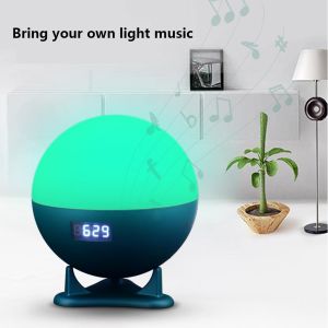 Bedside Smart WIFI APP Control Full Colors Wake Up Table Lamp With Alarm Clock