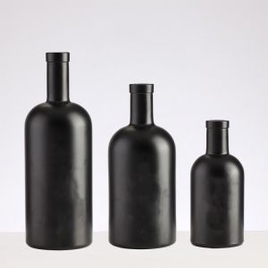 Acceptable Customer's Logo Glass Bottle with Matte Black Spray Printing 500ml 750ml