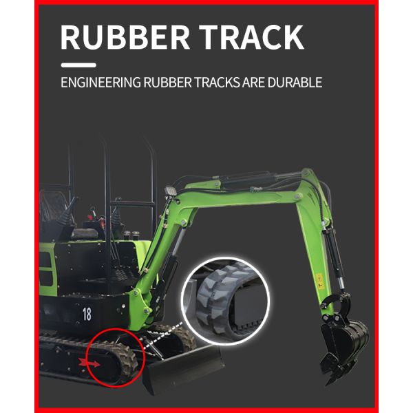 1800kg Mini Garden Excavator 4km/H Chassis Width 1100mm Green Machine Mini Excavator