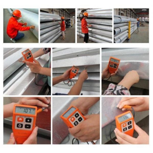 11m 3.8mm 2 Section FRP Galvanized Steel Pole Electric Transmission Column 0