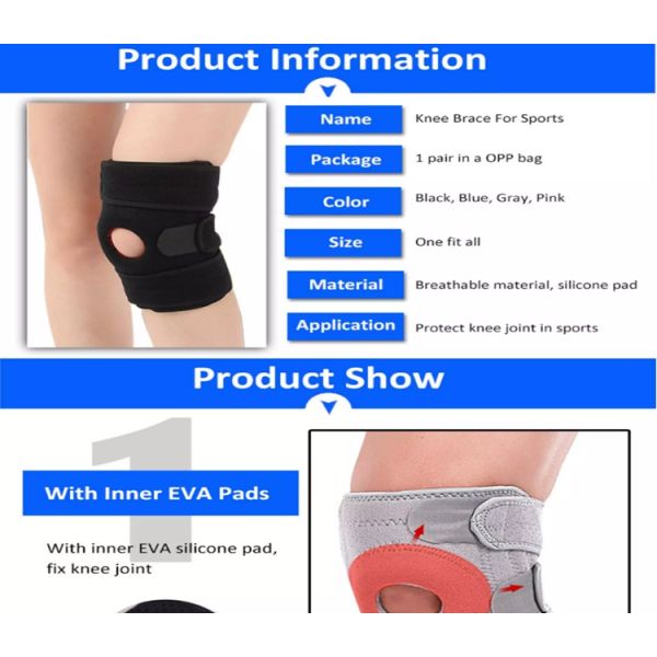 Adjustable Breathable Knee Brace Wrap Support Self Heat Graphene Knee Protector