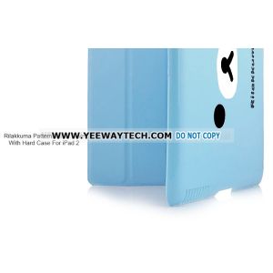 Rilakkuma Pattern Smart Cover With Hard Case For iPad 2 - Light Blue