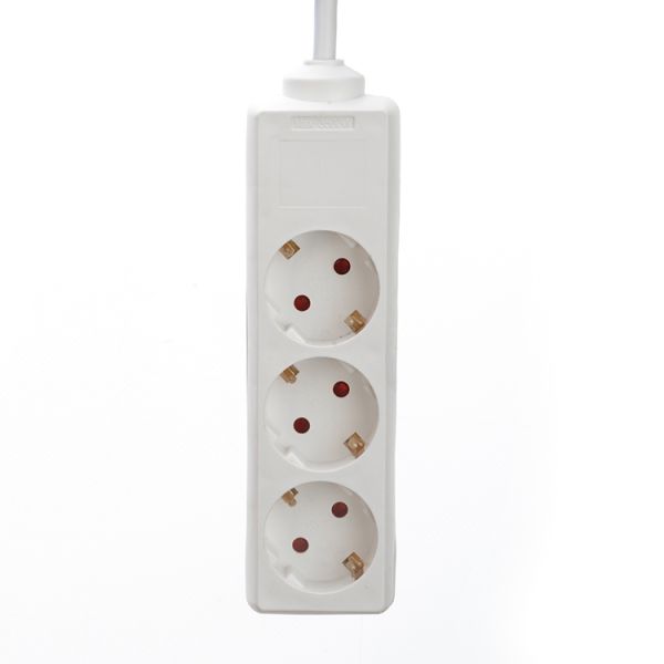 White 220V Euro Power Strip Surge Protector for Software Reengineering 3 Outlets 6ft Power Cord and Customized Support