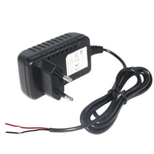 EU Power Adapter 12V 1A 2A with Stripped Wire End