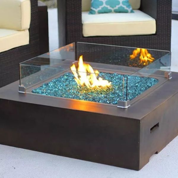 Quality High Temperature Black Color Metal Square Gas Patio Heater Fire Table wholesale