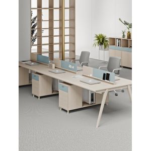 Wooden Modern Office Furniture Staff Desk with L Shaped Design and Y Mail