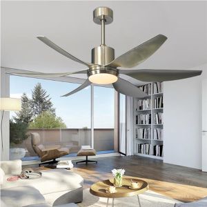 Modern fan lamp with remote control retro DC home bedroom living room restaurant
