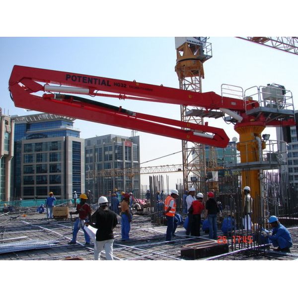 Cable Remote Control Concrete Pump Placing Boom Fully Hydraulic Driven With