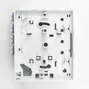 -Made Gray/White 4 Cores LC UPC Plastic Fiber Optic Faceplate Socket Panel for