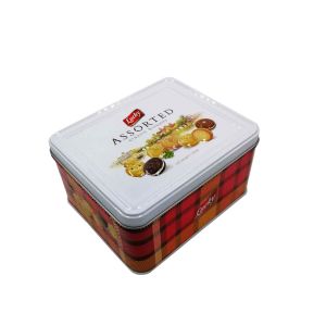 Large Cookie Tins with Lids Wholesale Tin Cookie Boxes Custom Rectangular Tin