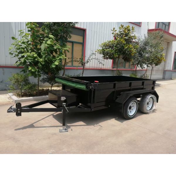 Customized iron can hall 14000 lb electric brakes on both axels 2 5/16 ball hook up 235R16 tire tipper dump farm trailer truck