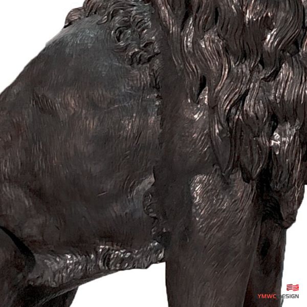 Custom Print Method Life-Size Bronze Lion Sculpture for Large Spaces and Custom Sizes