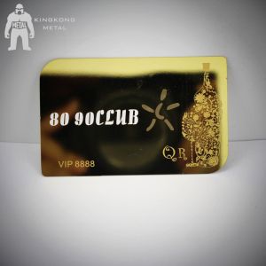 Laser Cut Anodized Gold Business Cards With Mirror On Back 0.3mm 0.5mm Thickness