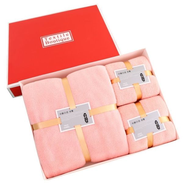 Quality Customized Bedding Set Designs Thick Coral Fleece Soft Absorbent Face Towel Bath Set wholesale