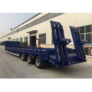 3 Axles 80 Tons 17m Hydraulic Flatbed Trailer For Loading Construction Machines