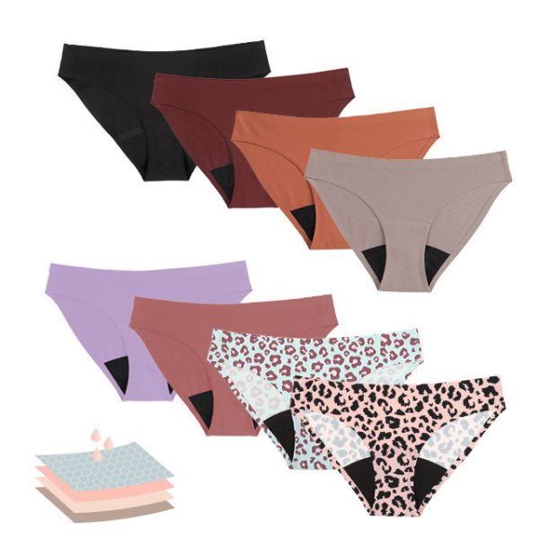 Quality S-XL Leakproof Period Panties Underwear Seamless Leopard Knitted Ice Silk wholesale