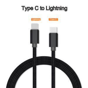 18W 20W Type C To Lightning Cable Nylon Braided Mobile Data Cable